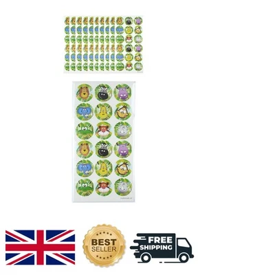 180 Large Jungle Animal Stickers - Perfect for Kids' Crafts & School Rewards - Image 1 of 2