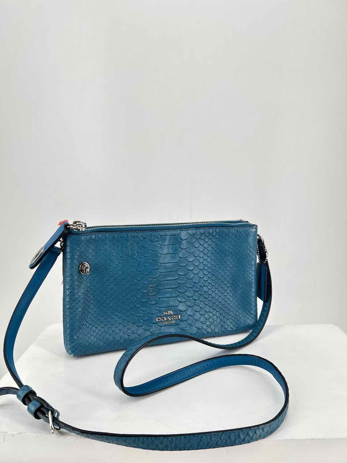 Coach Python Double Crossbody Blue As Is Purse - image 1