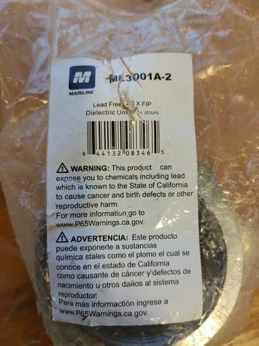 Mainline, ML3001A-2, 2" Sweat x FIP, Lead Free, Dielectric Union New E49 (S3CE1)