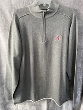 Alabama Crimson Tide Men’s Large Gray 1/4 Zip Pullover Sweater NWT