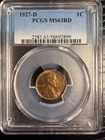 (Rare RD) 1927-D Lincoln Wheat Cent MS63 RD PCGS