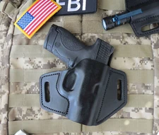 For M&P Shield, 9mm & .40, Leather Holster, Also fits & Shield 2.0. MADE IN USA
