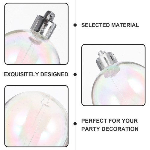 12 Pcs Iridescent Christmas Balls Clear Christmas Balls Fillable Sphere Ornament - Picture 5 of 12