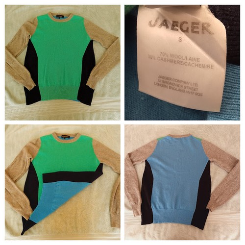 Womans Jaeger Colour Block Jumper Small 