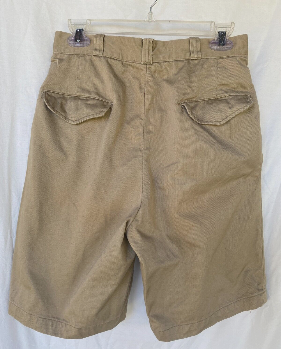 Vtg 40s 50s Military Union Pleated Khaki Chino Shorts Men 28 Vtg 40s 50s Military Union Pleated Khaki Chino Shorts Men 28