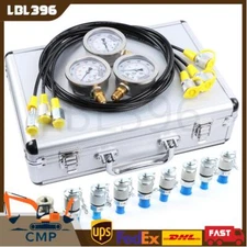 SINOCMP Hydraulic Pressure Test Kit 25/40/60MPa Gauge For CAT KOMATSU John Deere