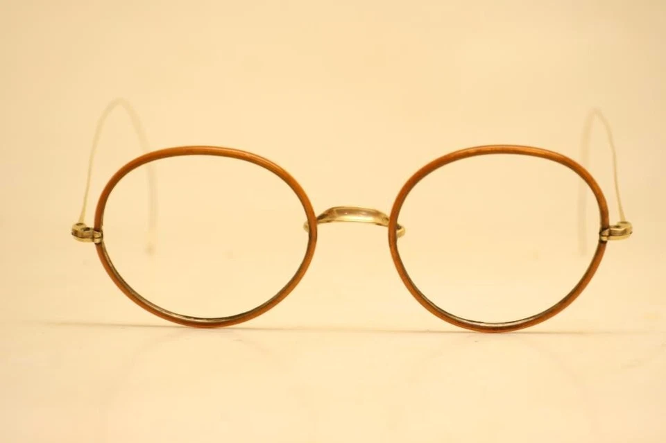 Anteojos Windsor antiguos dorados ovalados marrones gafas vintage 42x37 mm Foto 2 de 4