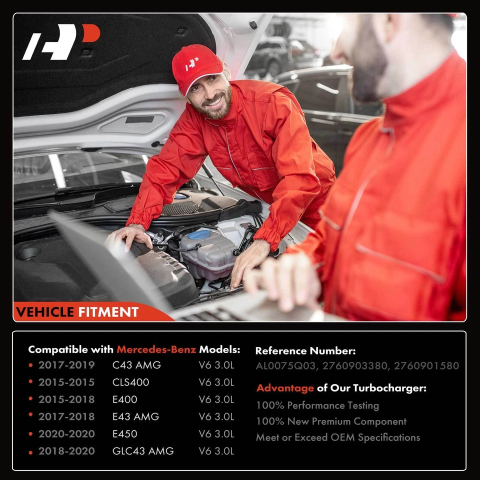Turbocharger Left para Mercedes-Benz W212 E400 2015-2018 E450 C43 AMG RHF4 3.0L - Imagem 3 de 4
