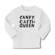 Kids Long Sleeve T Shirt Halloween Candy Corn Queen Cotton Girls  Boys Clothes