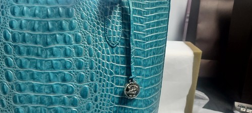 Brahmin Melbourne Collection Mermaid Green Ezra Tote Matching Coin Purse Tassel - Picture 4 of 14