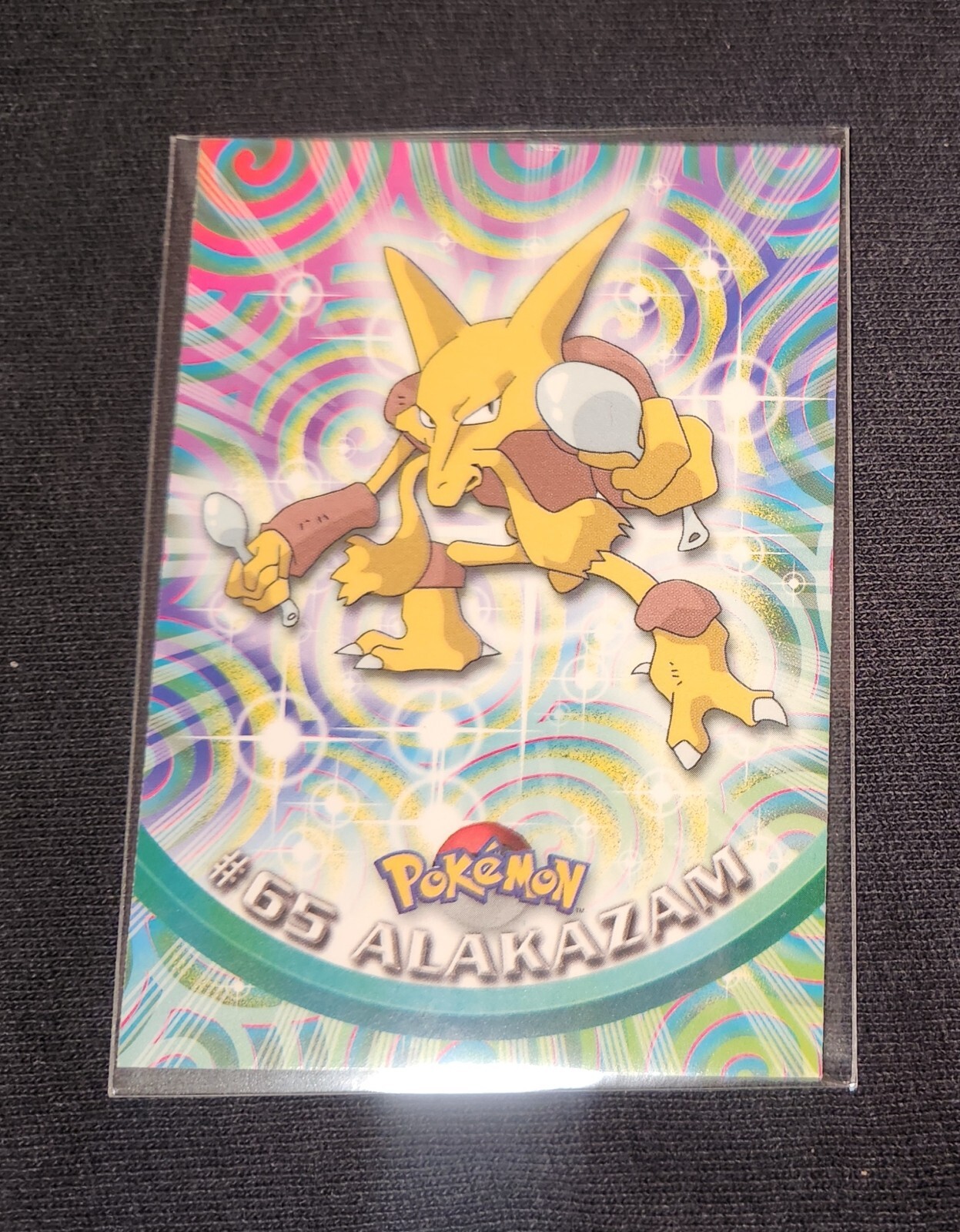 1999 Topps Pokemon Card - TV Animation Edition - #65 Alakazam -Green Logo