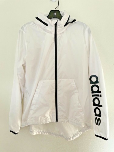Adidas Women's Linear Windbreaker White 