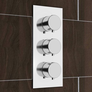 Three Valve 2 Way Concealed Valve Inc Plate - Round