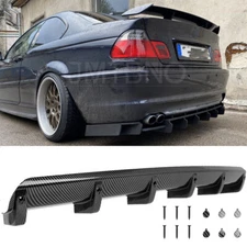 For E46 E90 E92 325I 328I 330I Carbon Rear Bumper Diffuser 6 Fins Spoiler Lip