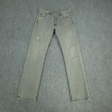 Levis 501 Jeans Mens 30x30 Gray Original Fit Button Fly Mid Rise medium Wash