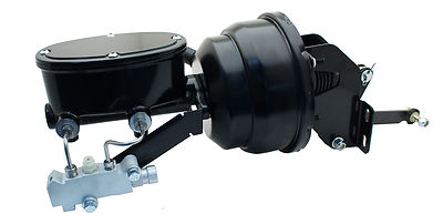 B & E Body 8'' Dual Black Power Brake Booster & Black Tandem Master Kit