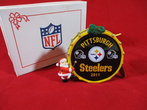 Danbury Mint - NFL Pittsburgh Steelers DRUM - 2011 Ceramic Christmas Ornament
