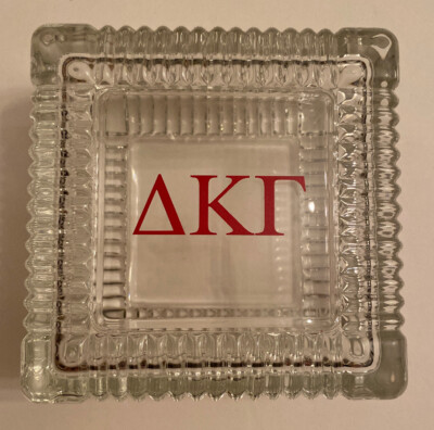 Delta Kappa Gamma DKG Glass Trinket Box 4 x4 