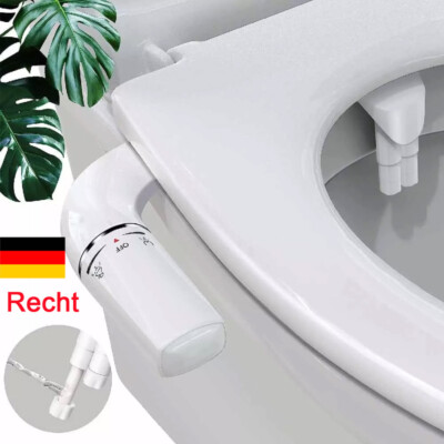 Toilettensitz Intimdusche Bidet Dusch WC Aufsatz Doppel Düse Waschkit Ultraslim