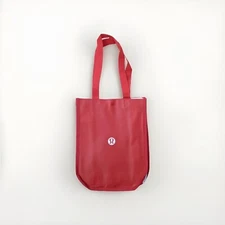 Lululemon Small Red And White Logo Reusable Shopping Bag New