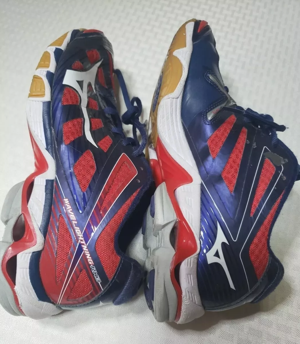 Mizuno Wave Lightning RX3 Volley Ball Shoe Navy Blue Red White Womens Size 10