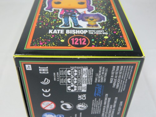 Marvel Funko Pop - Kate Bishop with Lucky the Pizza Dog (Black Light) - No. 1212 - Picture 11 of 14