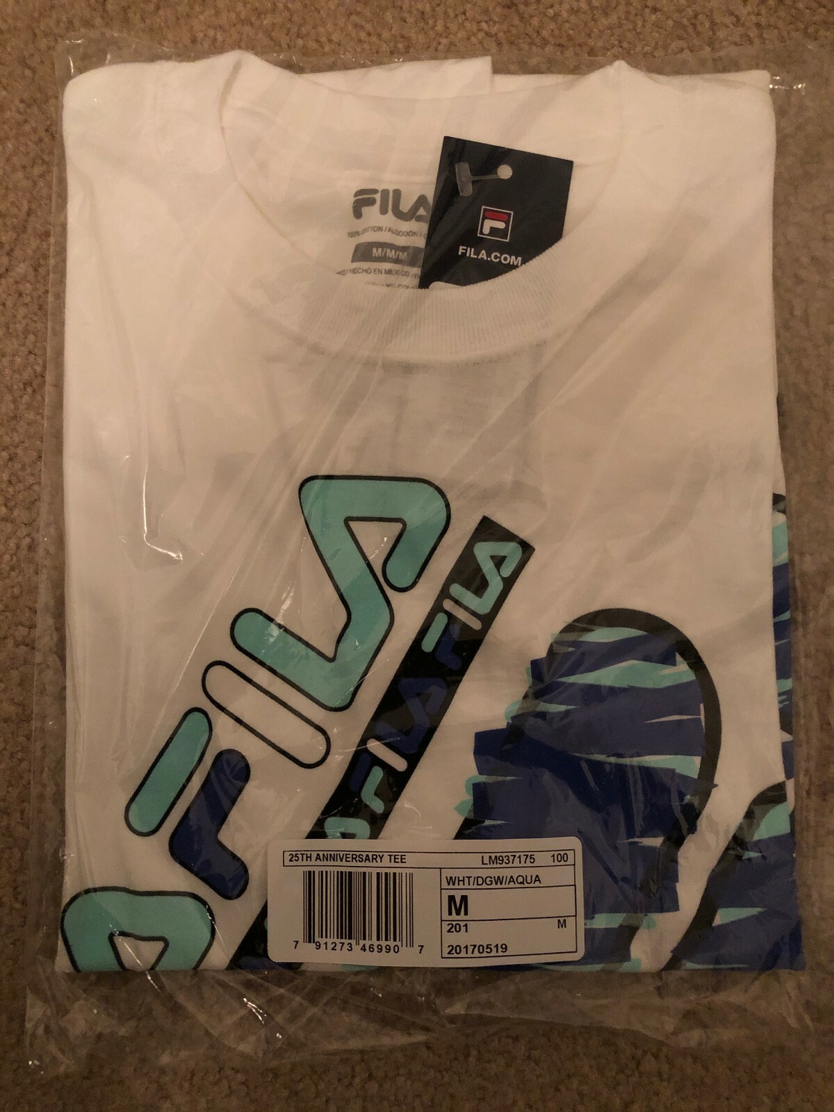 T shirt grafica bianca FILA X Biggie 25° anniversario NUOVA TAGLIA M