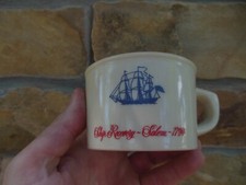 VINTAGE OLD SPICE SHAVING MUG SHULTON SHIP GRAND TURK SALEM 1786 CUSTARD GLASS