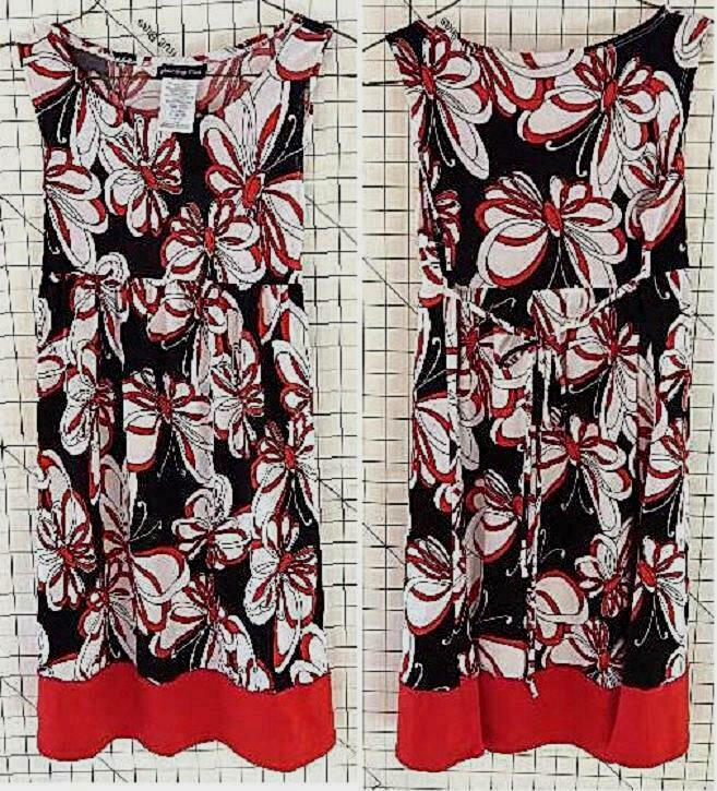 Girl's Disorderly Kids Red, Black & White Sleeveless Dress Size 12 Lightweight