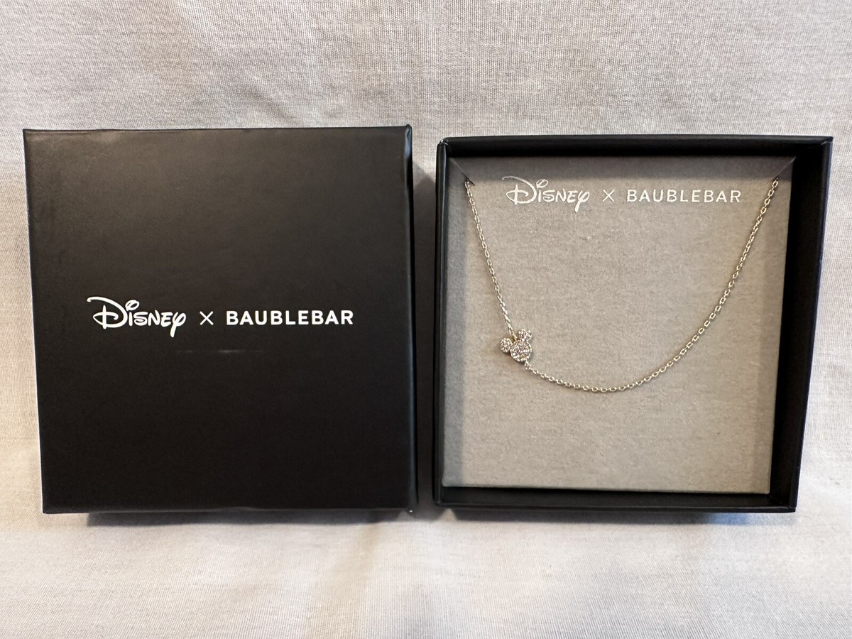 【Baublebar】★ネックレス★ Mickey 18K Gold Pendant Necklace Mickey Mouse Disney 18K Gold Plated Sterling Silver Initial