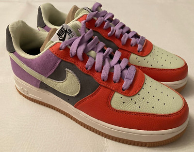 NIKE AIR FORCE 1 BY YOU CUSTOM ORANGE/PURPLE/GREY DN4165-991 WOMENS 9.5/MENS 8