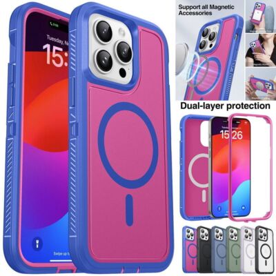 Heavy Duty Shockproof Case Magnetic MagSafe For iPhone 12 13 14 15 16 16 Pro Max