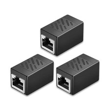3-Pack RJ45 Ethernet Couplers Gold Plated Female-to-Female Extender Adapter