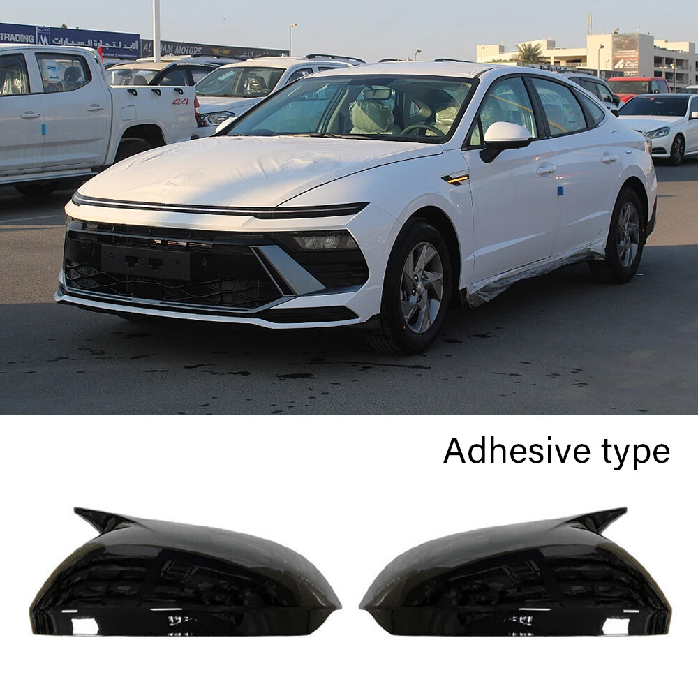 2Pcs Gloss Black Rearview Mirror Cover Trim Caps For Hyundai Sonata 11th 2024