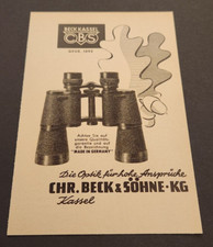 123. Beck & Söhne Kassel Fernglas Feldstecher CBS Werbung Reklame 1959