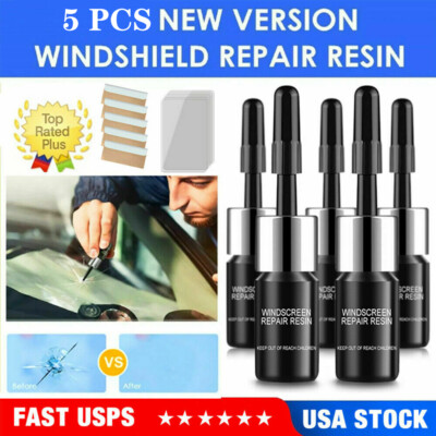 5PCK Auto Glass Nano Repair Fluid Car Windshield Resin Crack Tool Kit Crack USA
