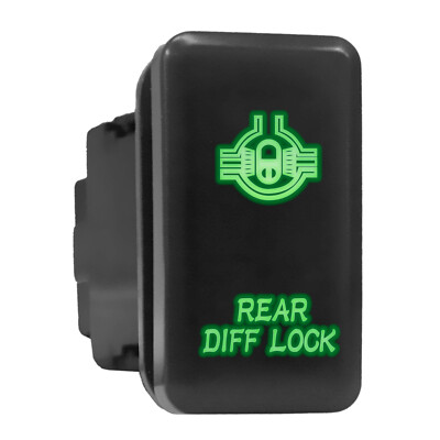 REAR DIFF LOCK Green Backlit Tall Push Button 1.54