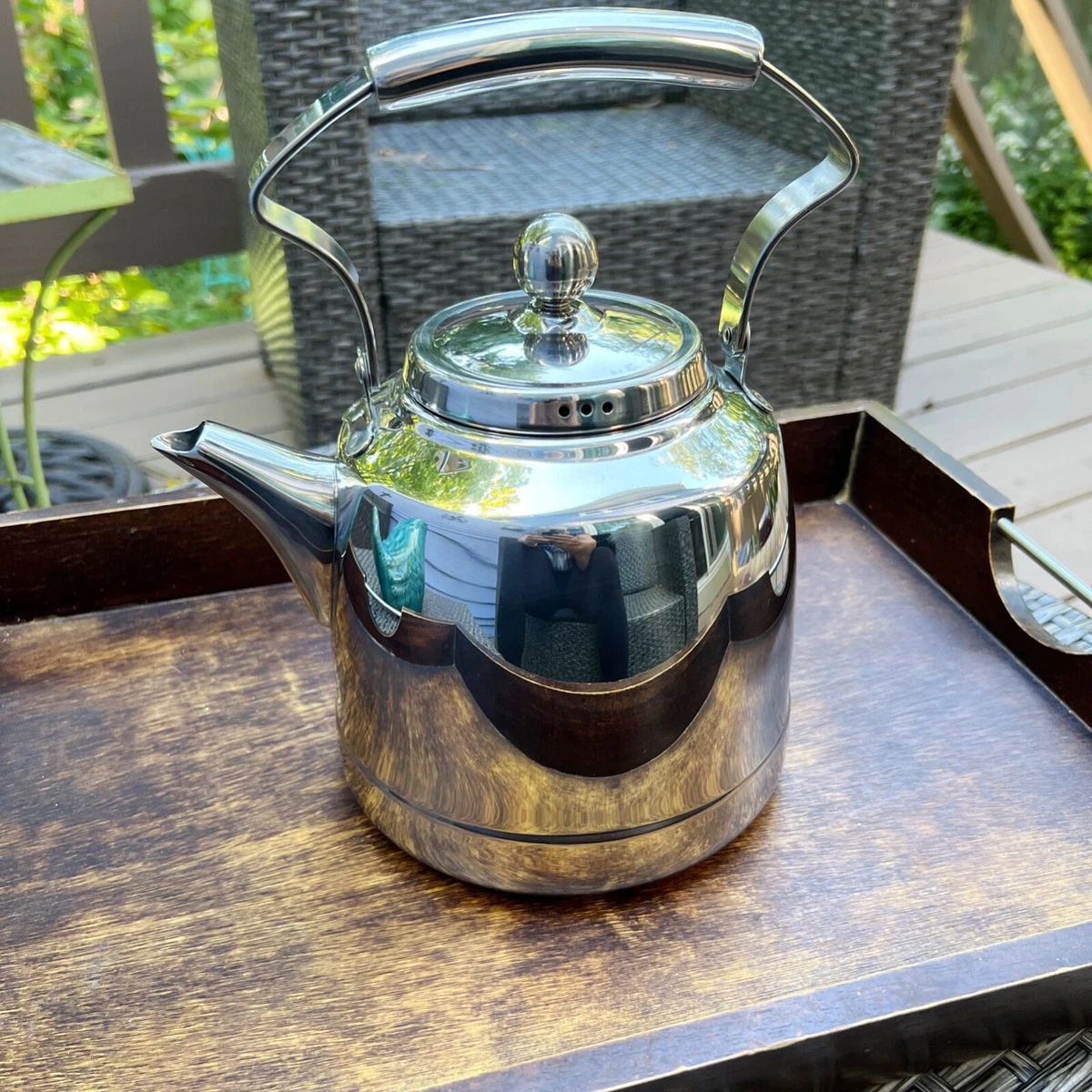 L'epicure 18/10 stainless steel stovetop tea pot kettle large