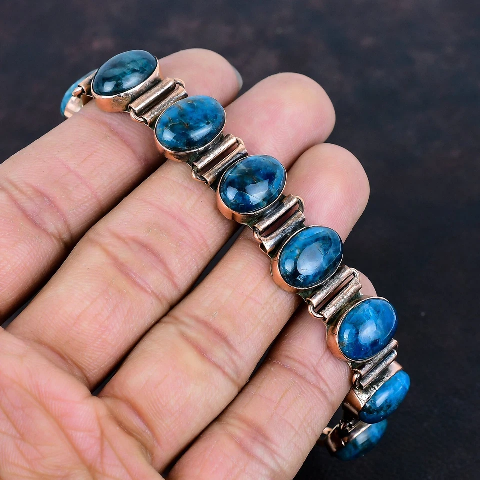 Venta de Pascua Neón Apatita Piedras Preciosas Cobre Boda Cadena Moda Pulsera Joyería Foto 4 de 4