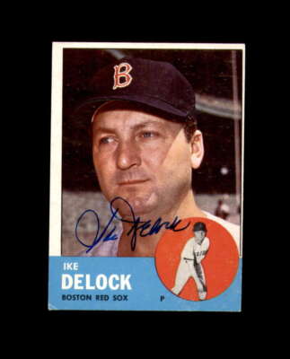 Ike DeLock Signed Original 1963 Topps Boston Red Sox Autograph