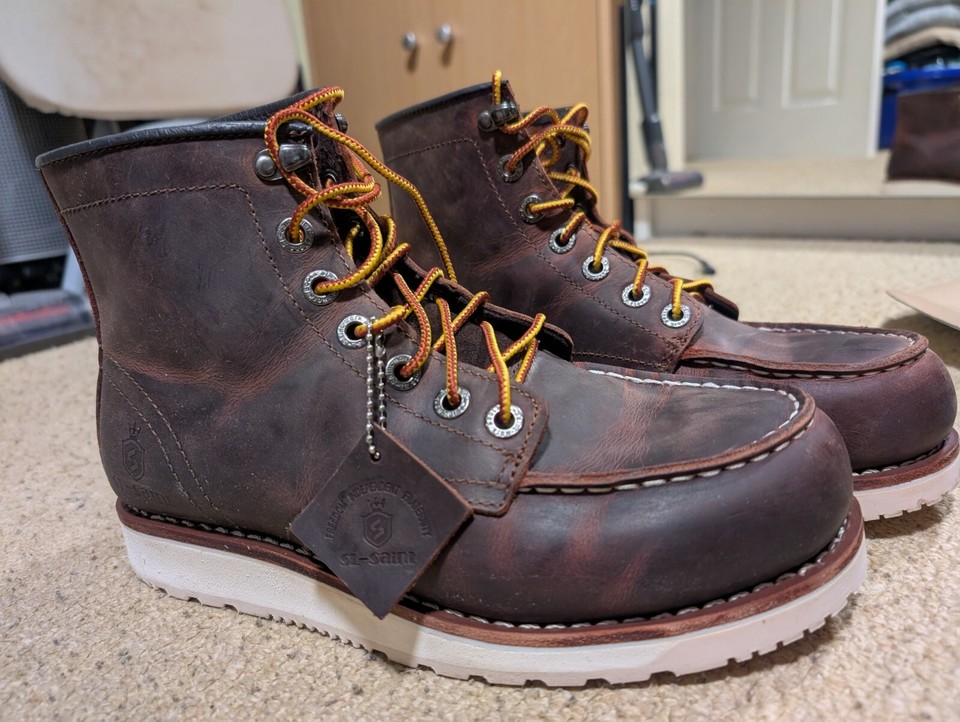 Stivali Da Lavoro SL-Saint Uomo - Moc Toe 6 Pollici In Pelle, Marrone/Nero - Foto 2