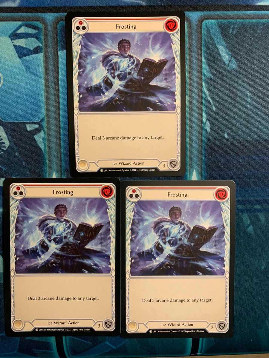 3 Card Red Playset Frosting Uprising Flesh and Blood FAB TCG 3 Card Red Playset Frosting Uprising Flesh and Blood FAB TCG
