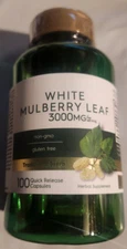 Mulberry Leaf 3000mg 100 Caps Morus Alba Contains naturally occurring Quercetin
