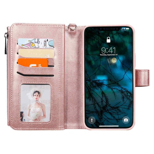 For iPhone 12 11 Pro Max SE 8 7 6s Magnetic Detachable Wallet Leather Case Cover - Picture 16 of 55