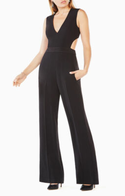 NEW BCBG MAXAZRIA BLACK MALGOSIA CUT OUT JUMPSUIT LMQ9D063/L584