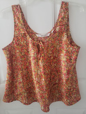 Victoria's Secret 1990's Bright Fall Colors Floral Camisole Tank Top MEDIUM 44"