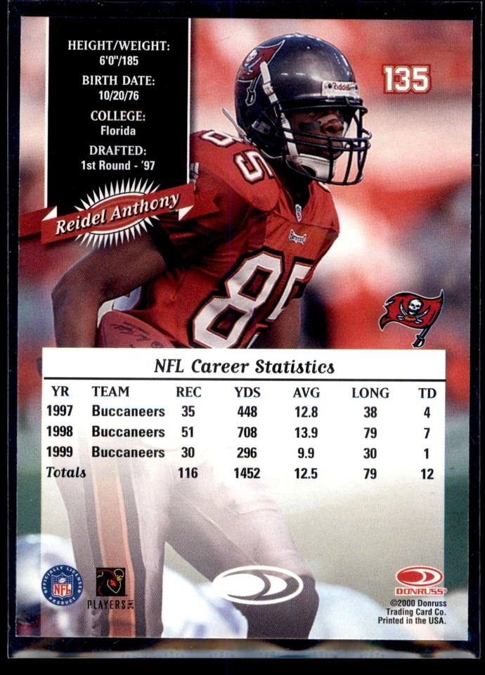Reidel Anthony #135 2000 Donruss - Image 2 of 2