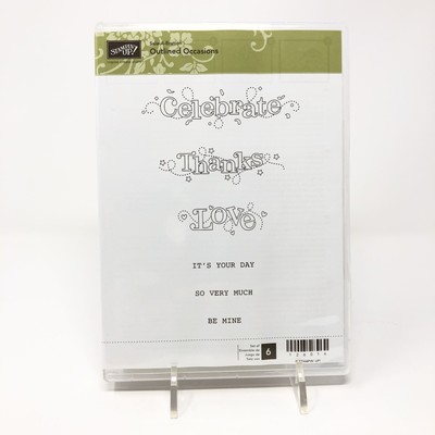 NEW Stampin' Up! Stamp Set OUTLINED OCCASIONS 6 Scrapbooking Rubber Stamps