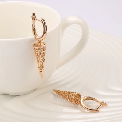 585 Gold Earrings Women Real Gold Filled Huggie Hoop Earrings Jewelry Gift Box NEW