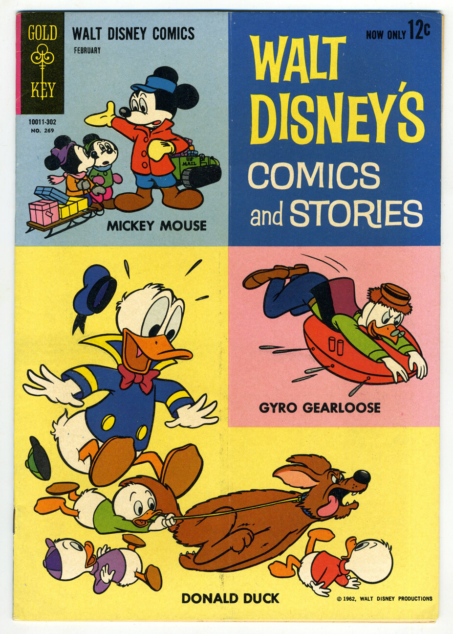 Rare 1963 Walt Disney's Comics And Stories #269 Gold Key 5.5 F- OW/W Pages Barks Art